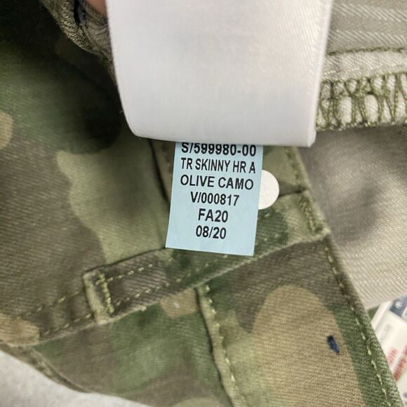 Gap Camouflage Pants Women's Sz 29/8 Petite True Skinny High Rise Olive Green - Picture 11 of 12